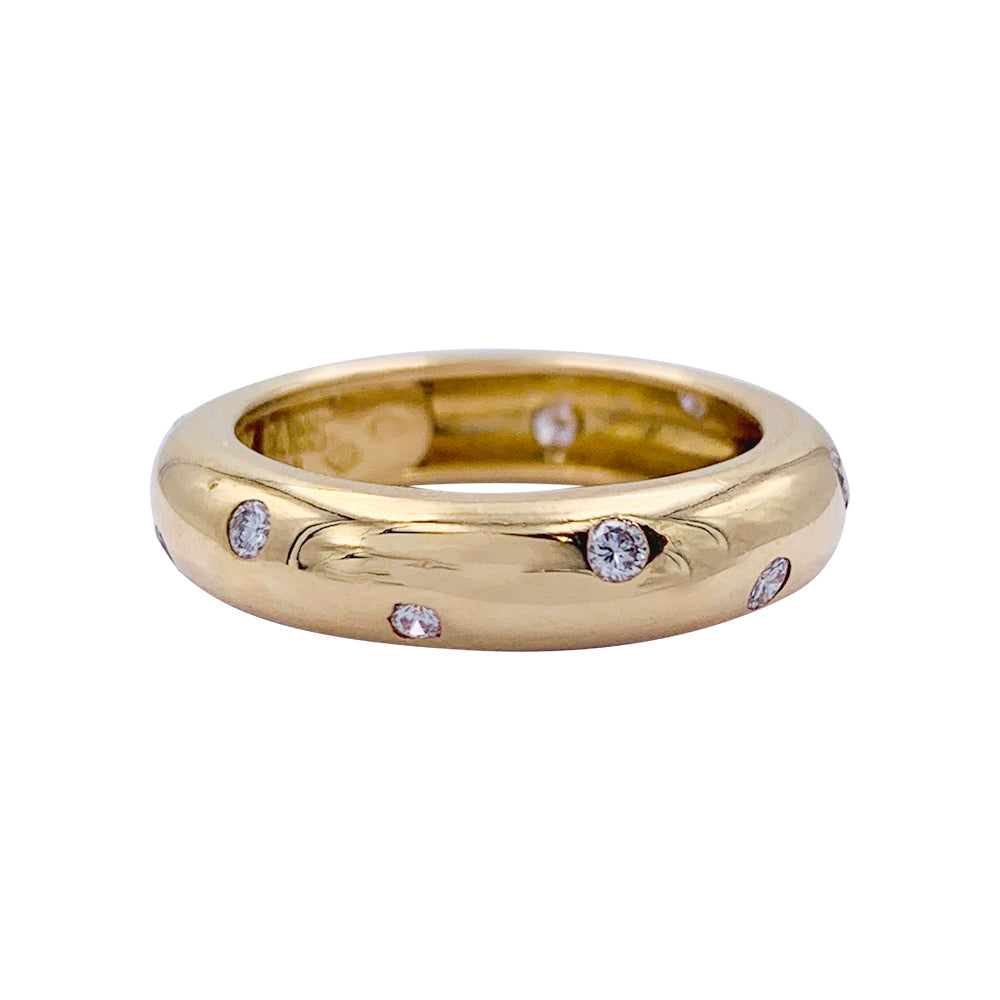Bague Chaumet jonc or jaune et diamants.