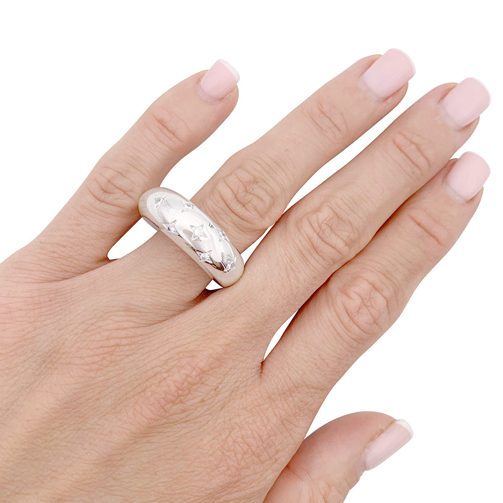 Chaumet ring, "Anneau", in white gold, diamonds.