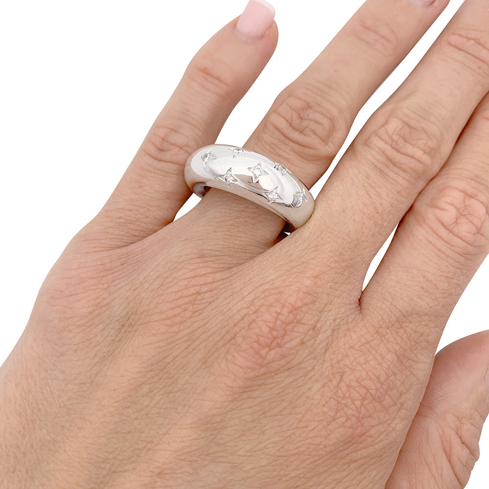 Chaumet ring, "Anneau", in white gold, diamonds.