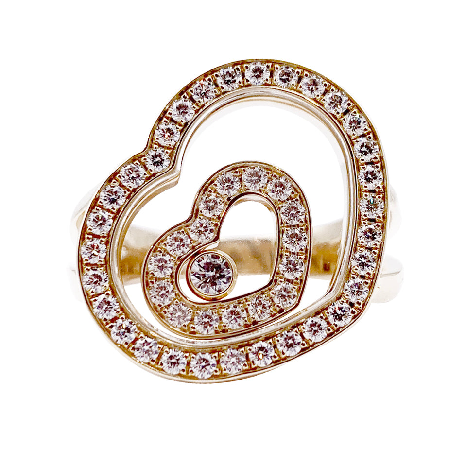 Bague Chopard, "Happy Spirit", or blanc, diamants.