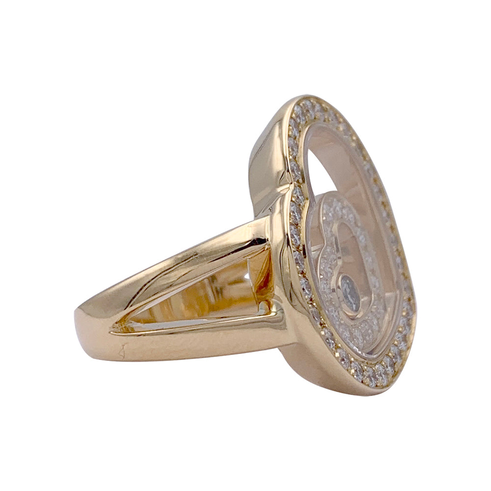 Bague Chopard, "Happy Spirit", or blanc, diamants.