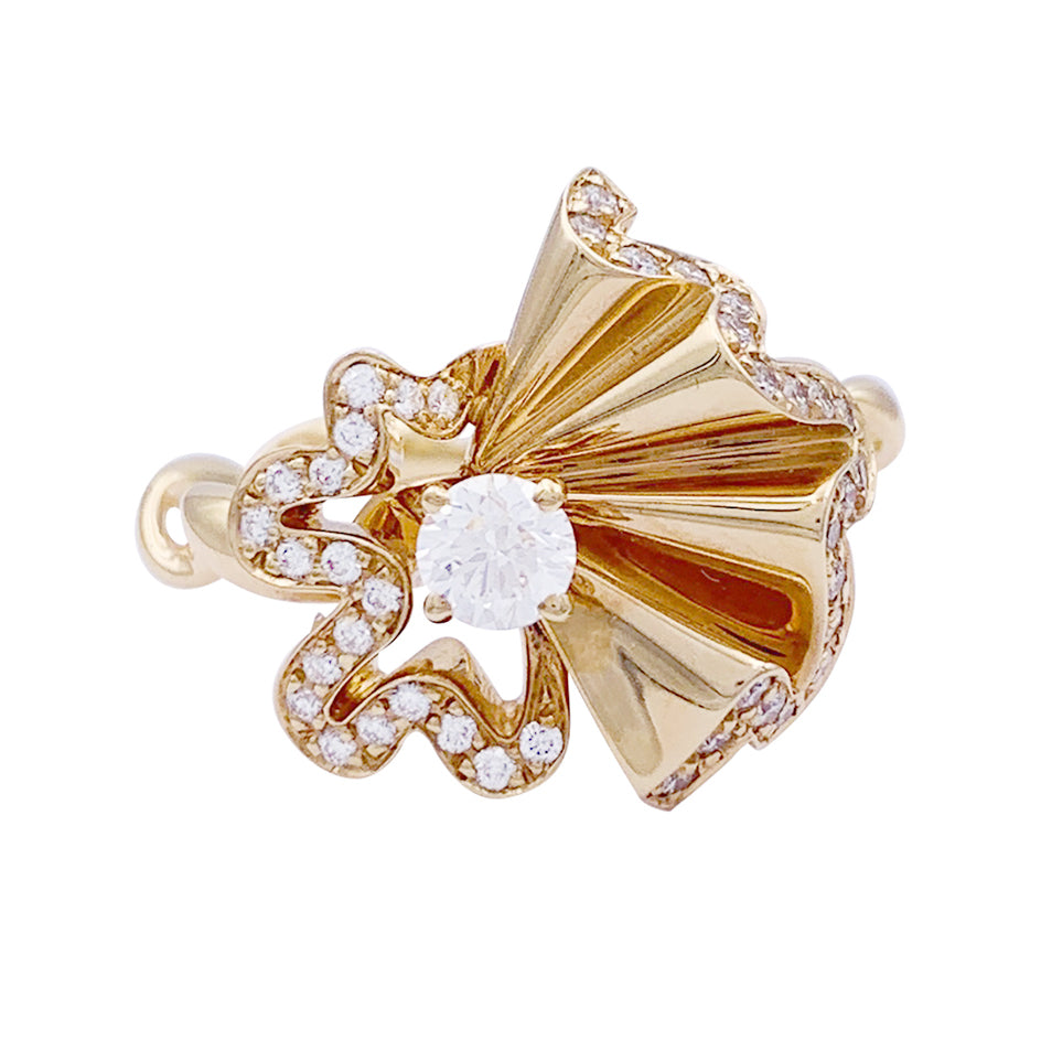 Bague Dior, "Archi Dior Cocotte", or rose, diamants.