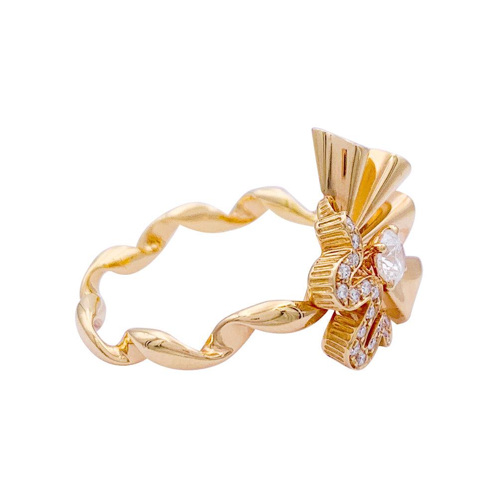 Dior ring, "Archi Dior Cocotte", pink gold, diamonds.