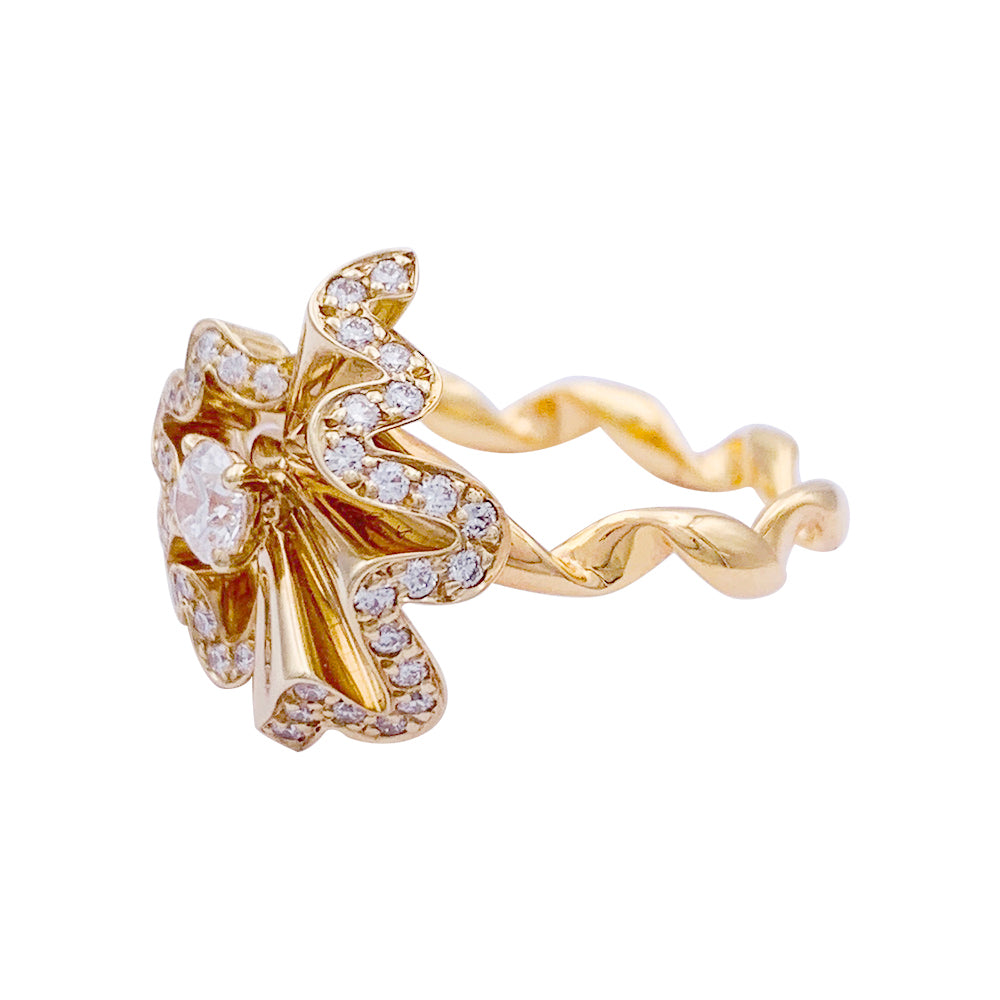 Dior ring, "Archi Dior Cocotte", pink gold, diamonds.