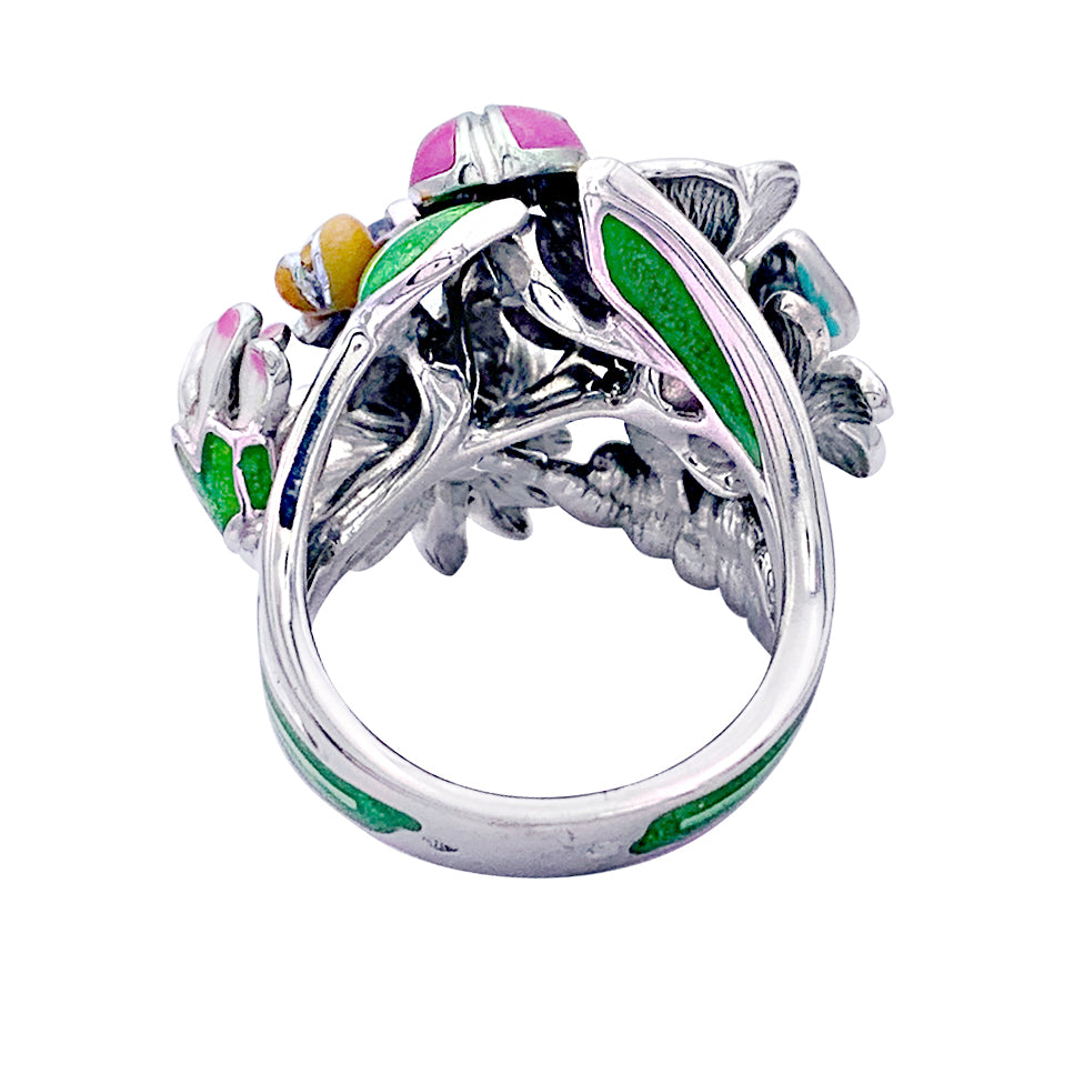 Dior ring, "Diorette", white gold, enamel, aquamarine and diamond.