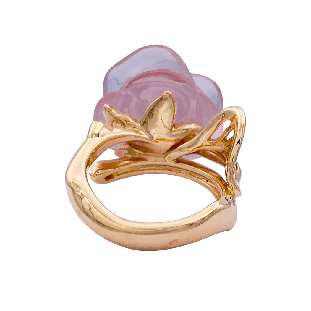 Bague Dior, "Pré Catelan", or rose, quartz rose, diamant.