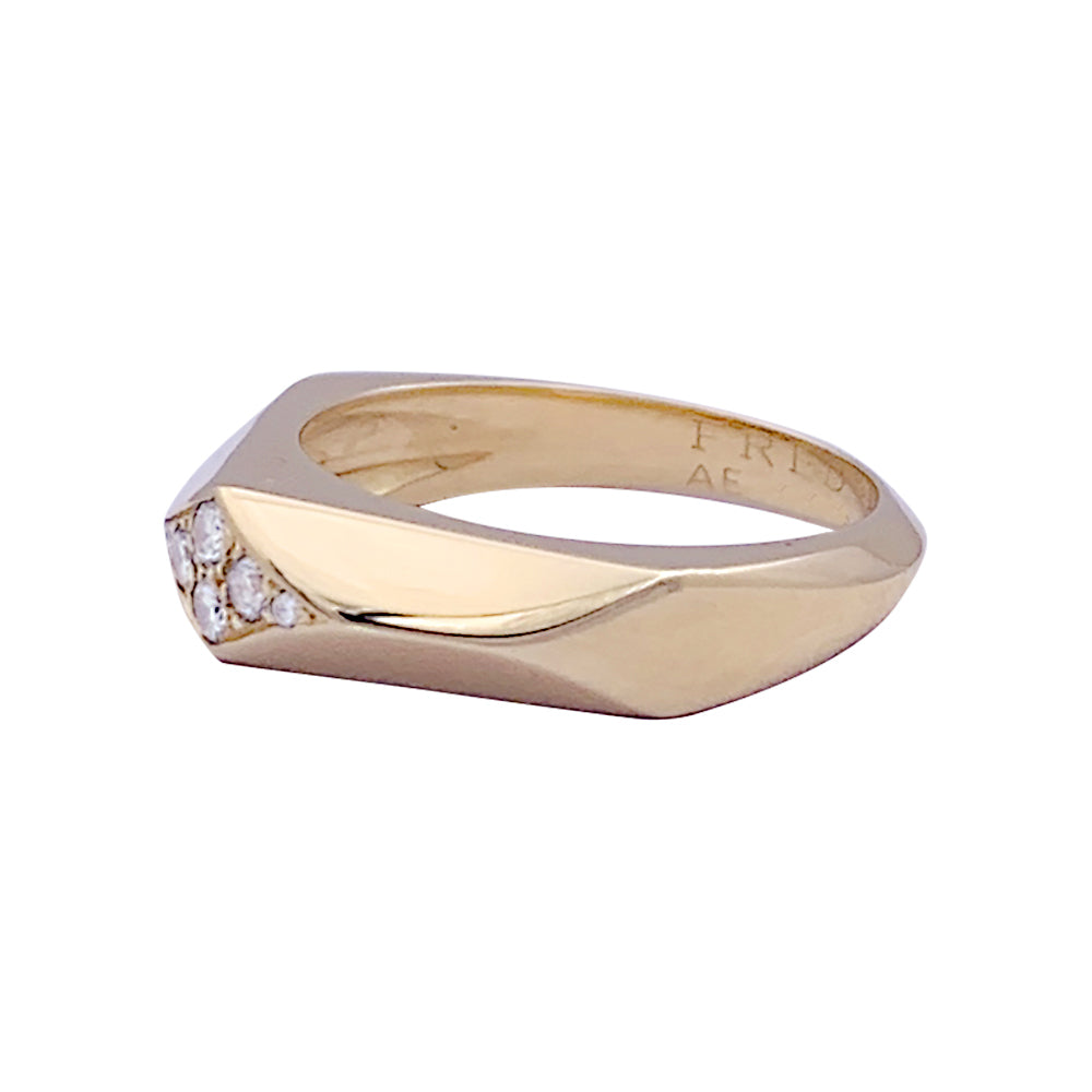 Fred "Cut" ring in yellow gold and diamonds.