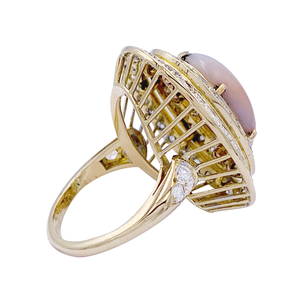 M.Gérard coral and diamond ring.