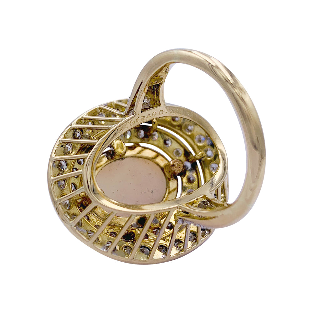 M.Gérard coral and diamond ring.