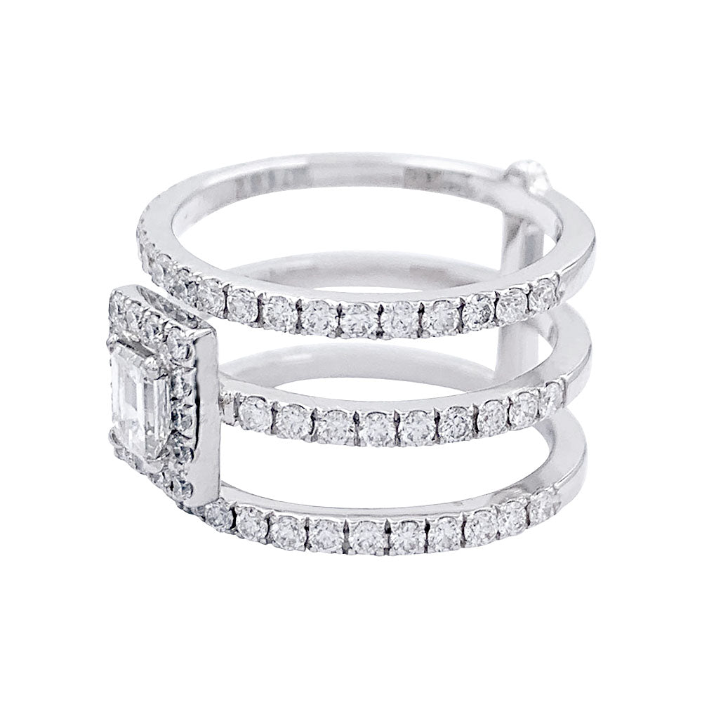 Edouard Nahum ring, "Emerald Trilogy", diamonds, white gold.