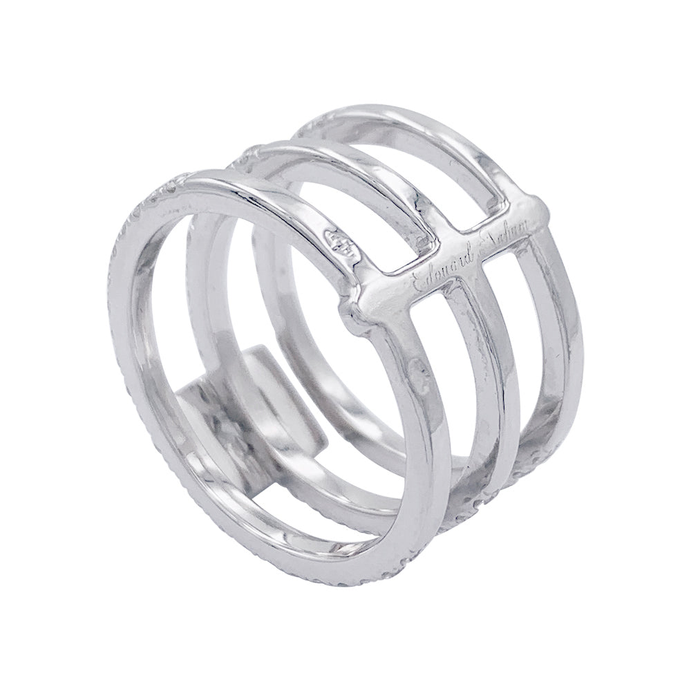 Edouard Nahum ring, "Emerald Trilogy", diamonds, white gold.