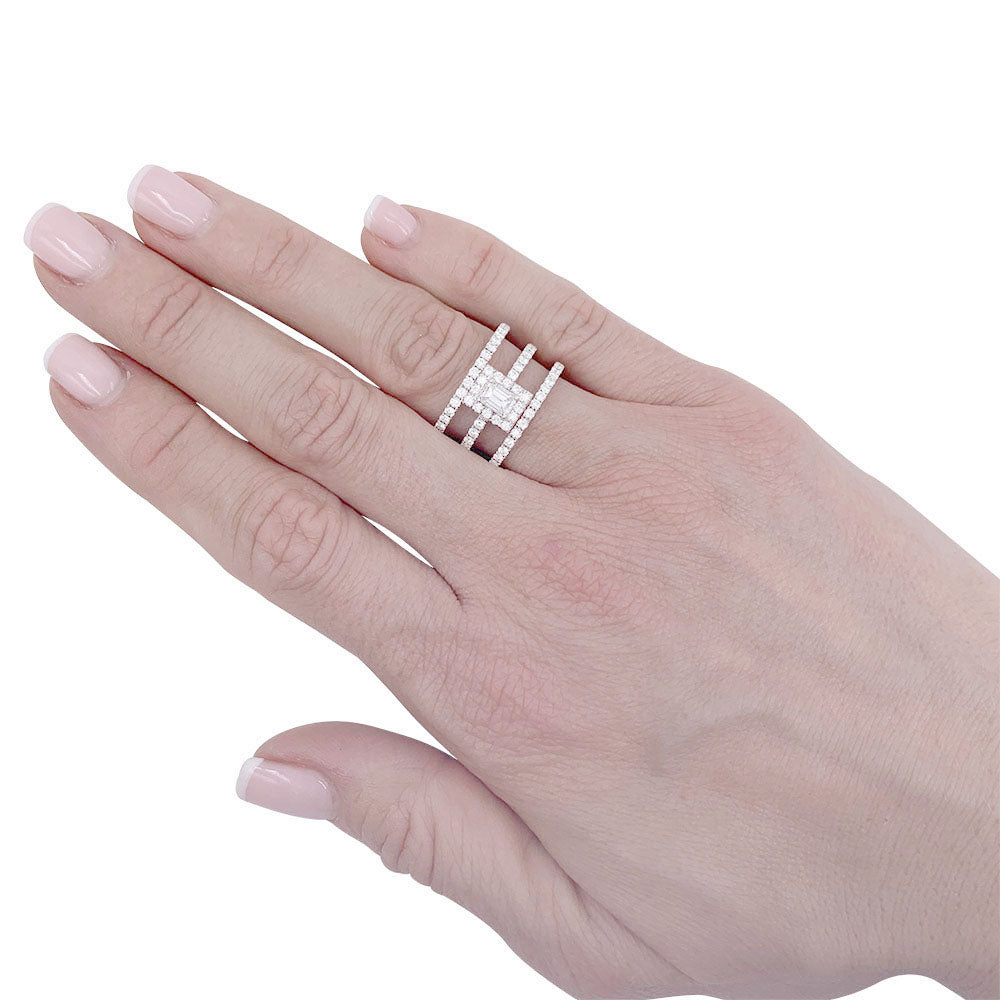 Edouard Nahum ring, "Emerald Trilogy", diamonds, white gold.