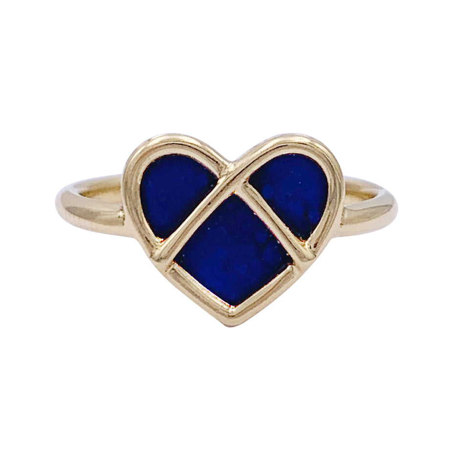 Bague Poiray, "L'attrape-coeur", or jaune, lapis lazuli.