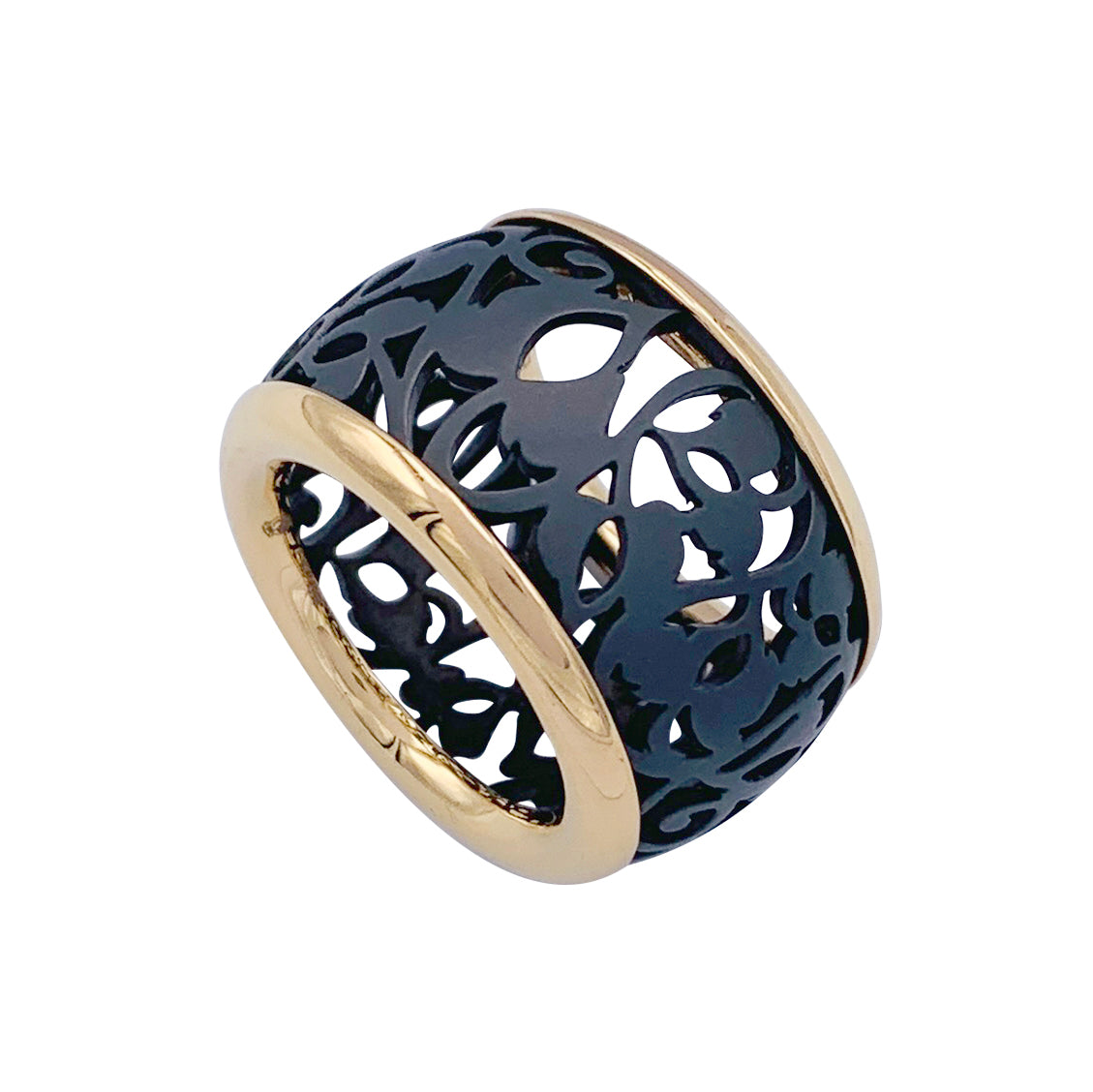 Bague Pomellato, "Arabesque", or rose, titane.