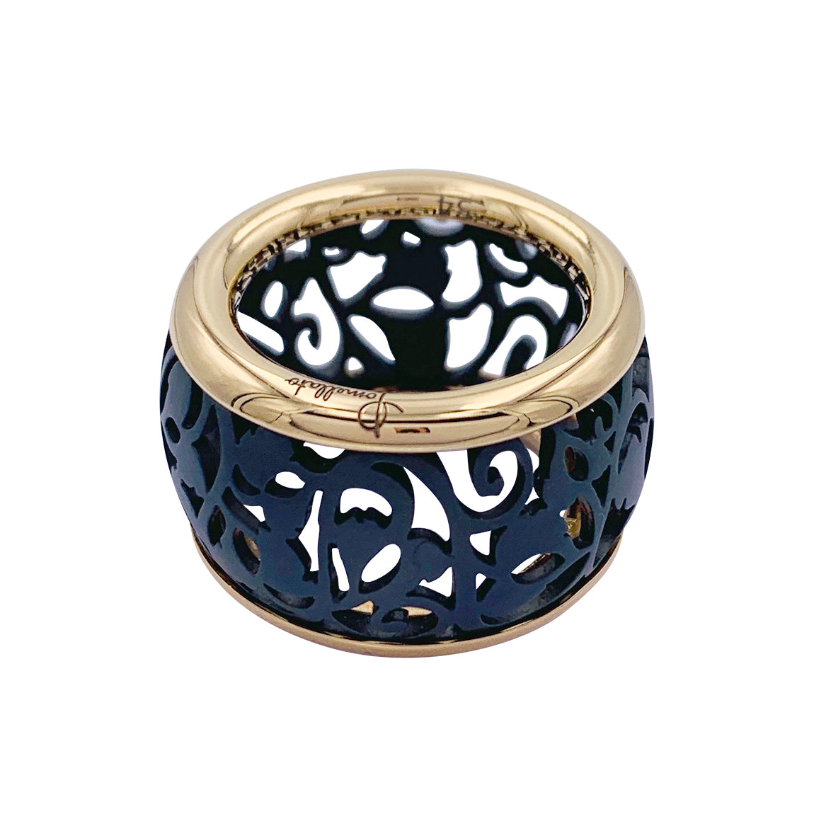 Pomellato ring, "Arabesque", rose gold, titanium.