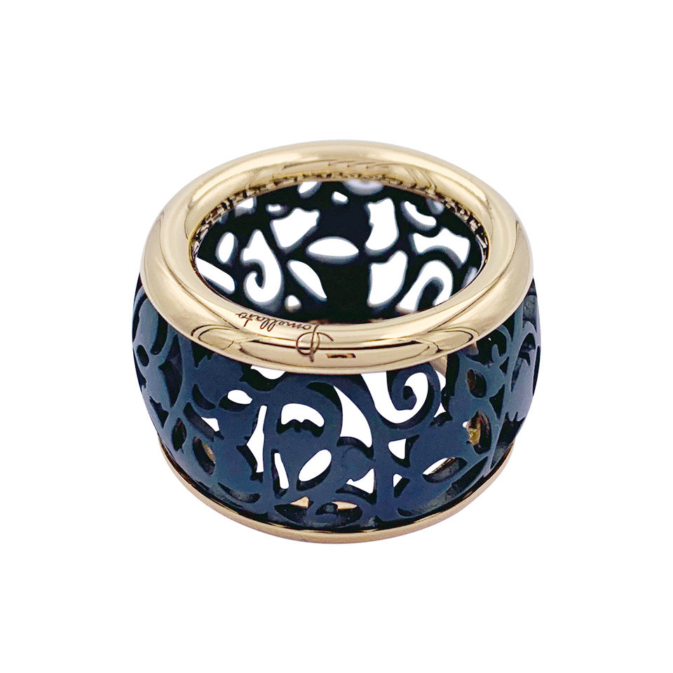 Pomellato ring, "Arabesque", rose gold, titanium.