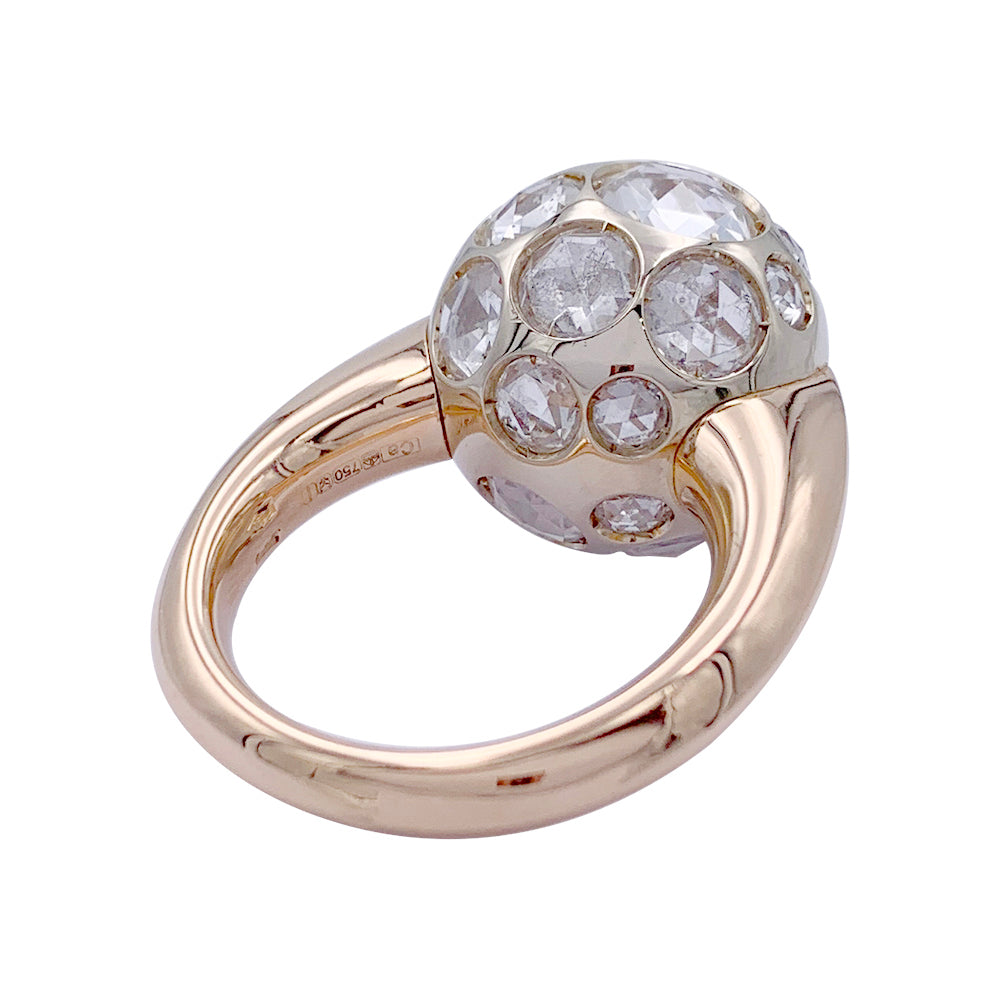 Pomellato ring, "Harem", gold and rock crystal.