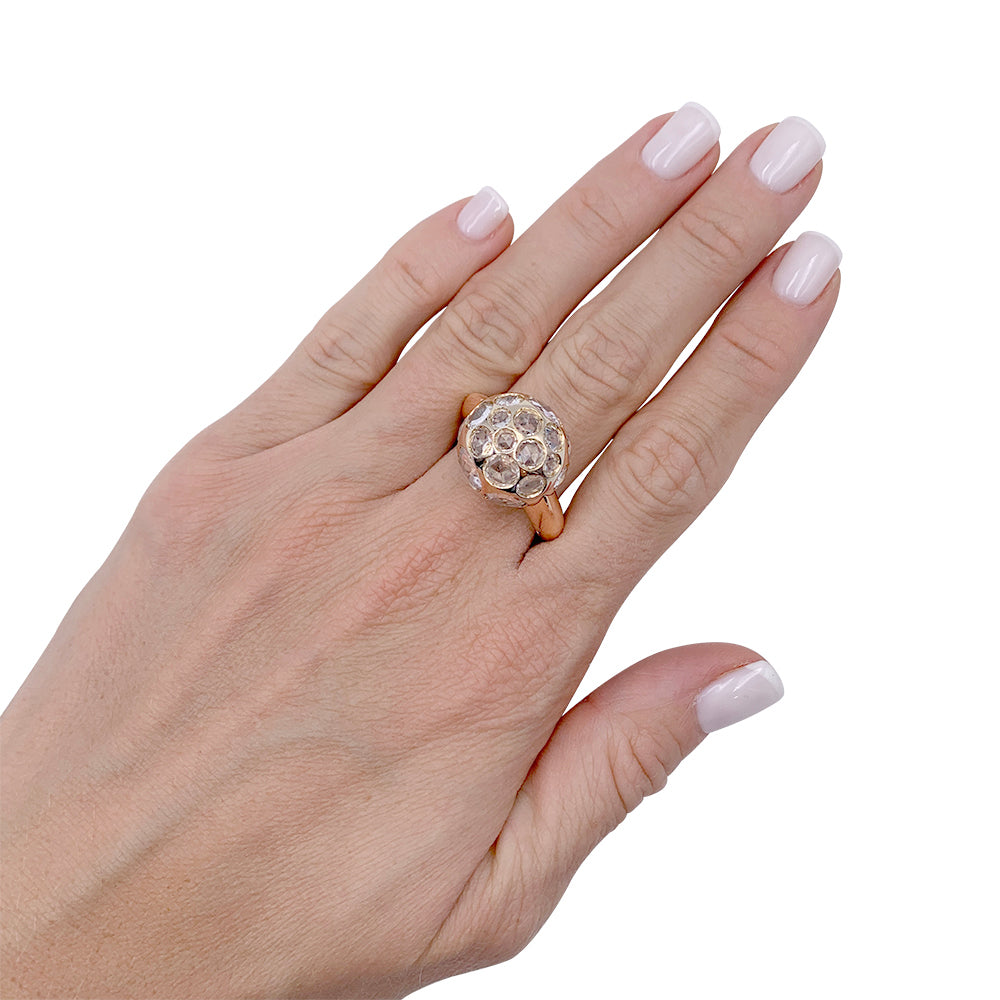 Pomellato ring, "Harem", gold and rock crystal.