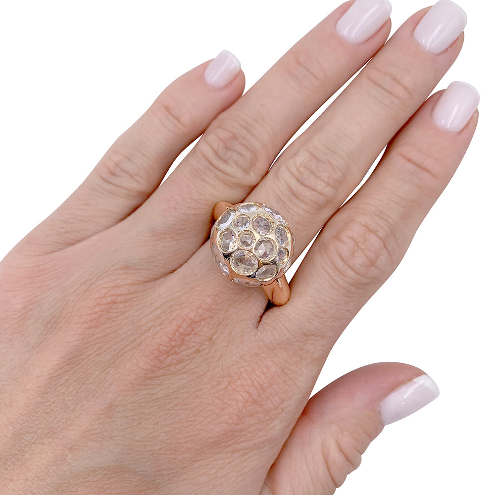 Pomellato ring, "Harem", gold and rock crystal.