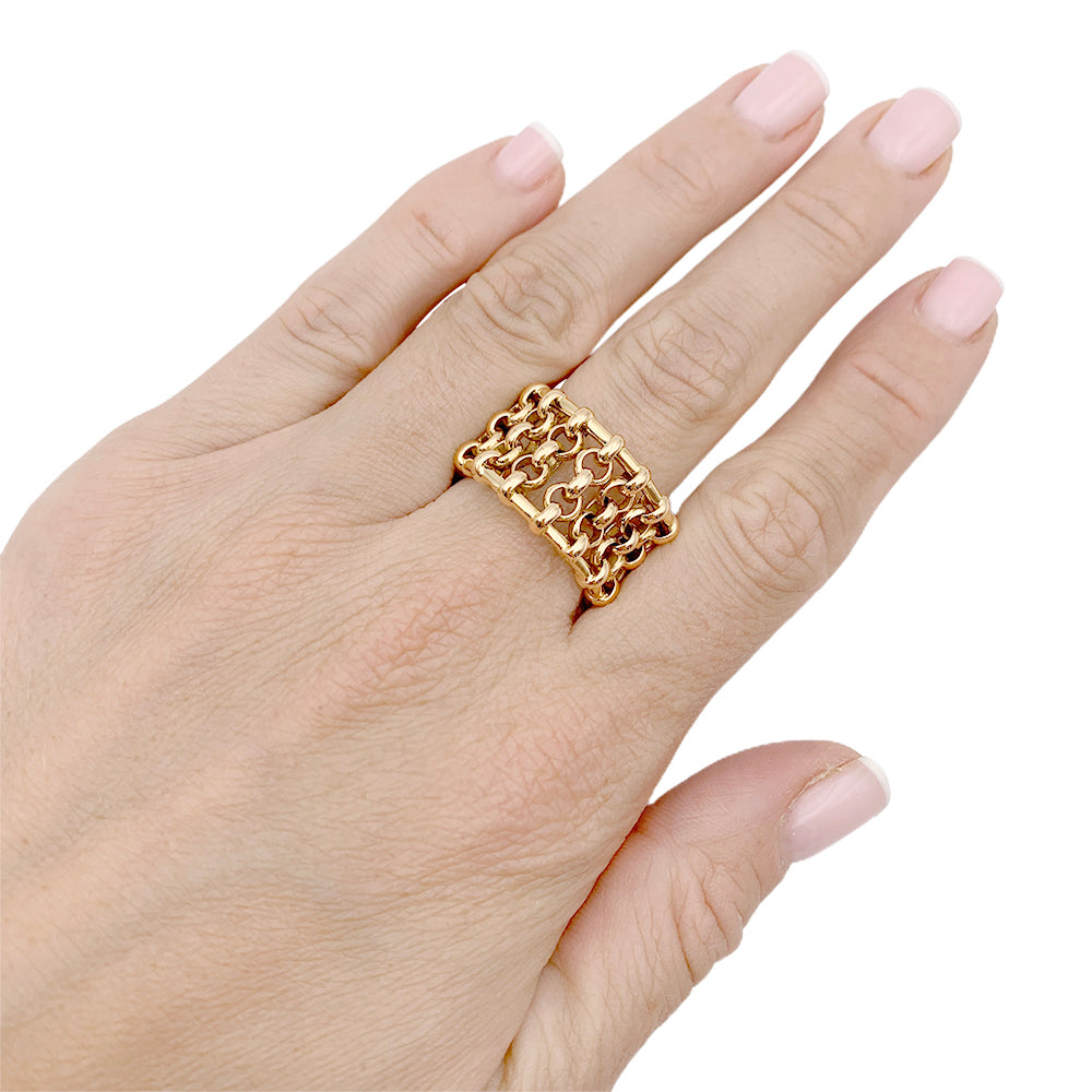 Bague bandeau Chanel or jaune.
