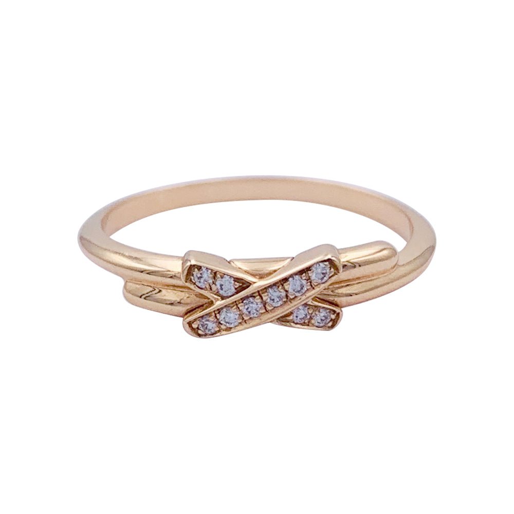 Bague Chaumet, "Jeux de Liens", or rose et diamants. - Maison Eloe
