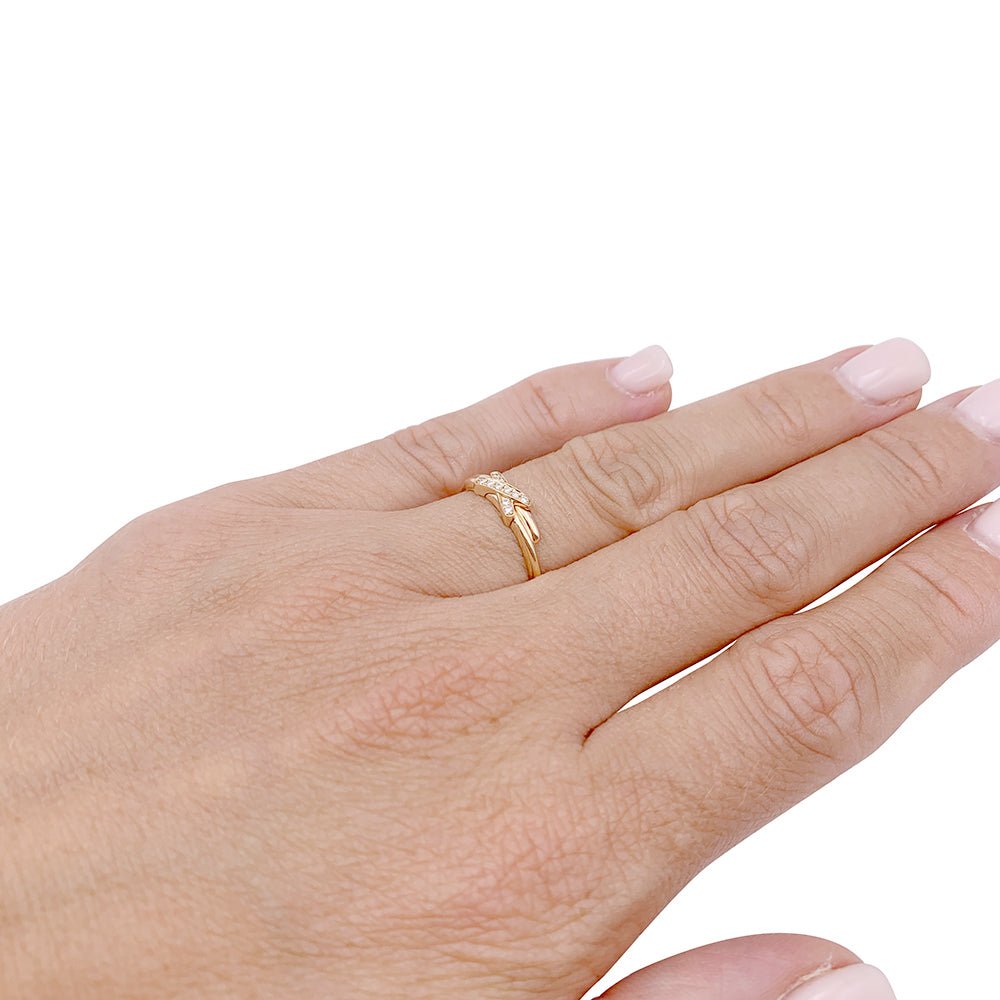 Bague Chaumet, "Jeux de Liens", or rose et diamants. - Maison Eloe
