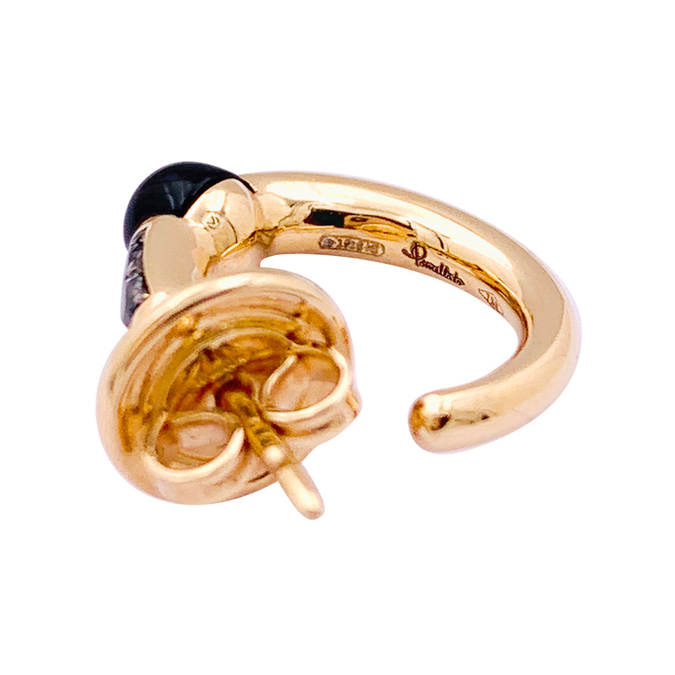 Pomellato earrings, "M'ama non M'ama", rose gold, colored stones.