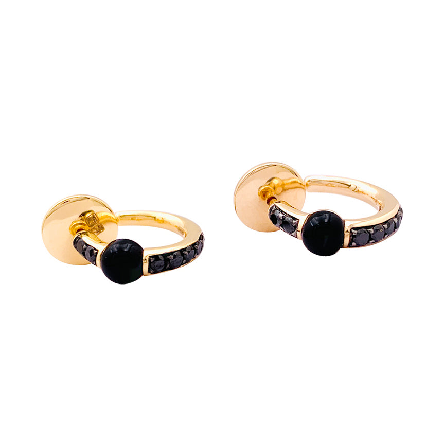 Pomellato earrings, "M'ama non M'ama", rose gold, colored stones.