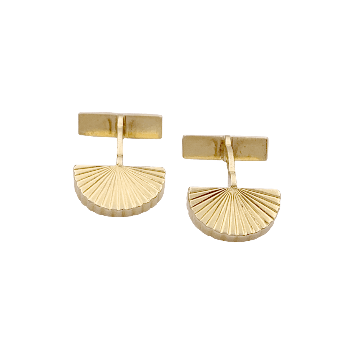 Boutons de manchette vintage Cartier, "Eventail", or jaune. - Maison Eloe