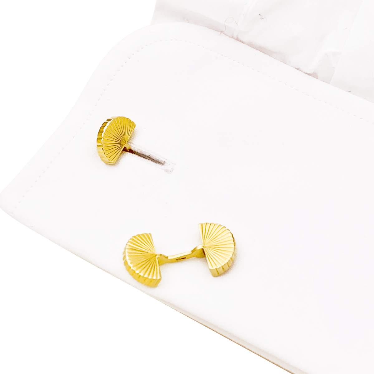 Boutons de manchette vintage Cartier, "Eventail", or jaune. - Maison Eloe
