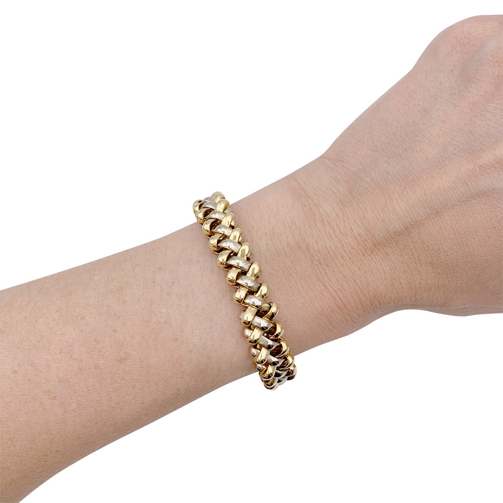 Boucheron bracelet, yellow gold, white gold.
