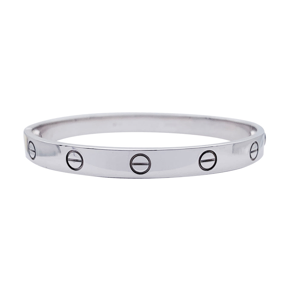 Bracelet Cartier, "Love", en or blanc.