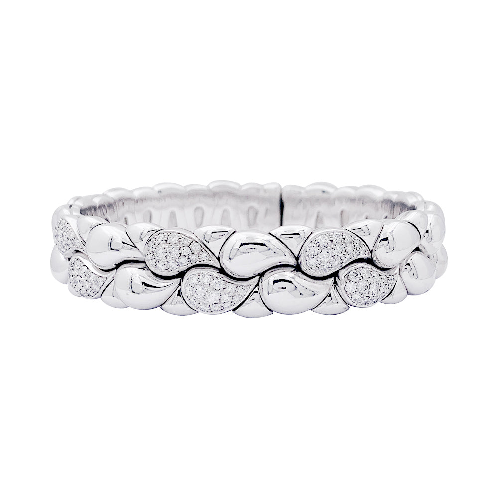 Bracelet Chopard "Casmir" or blanc, diamants.