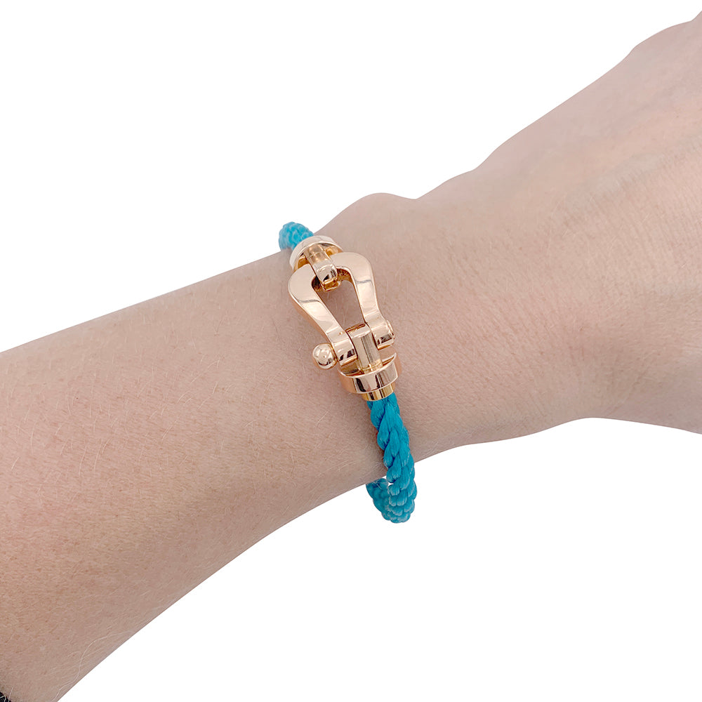Fred bracelet, "Force 10", rose gold and steel.