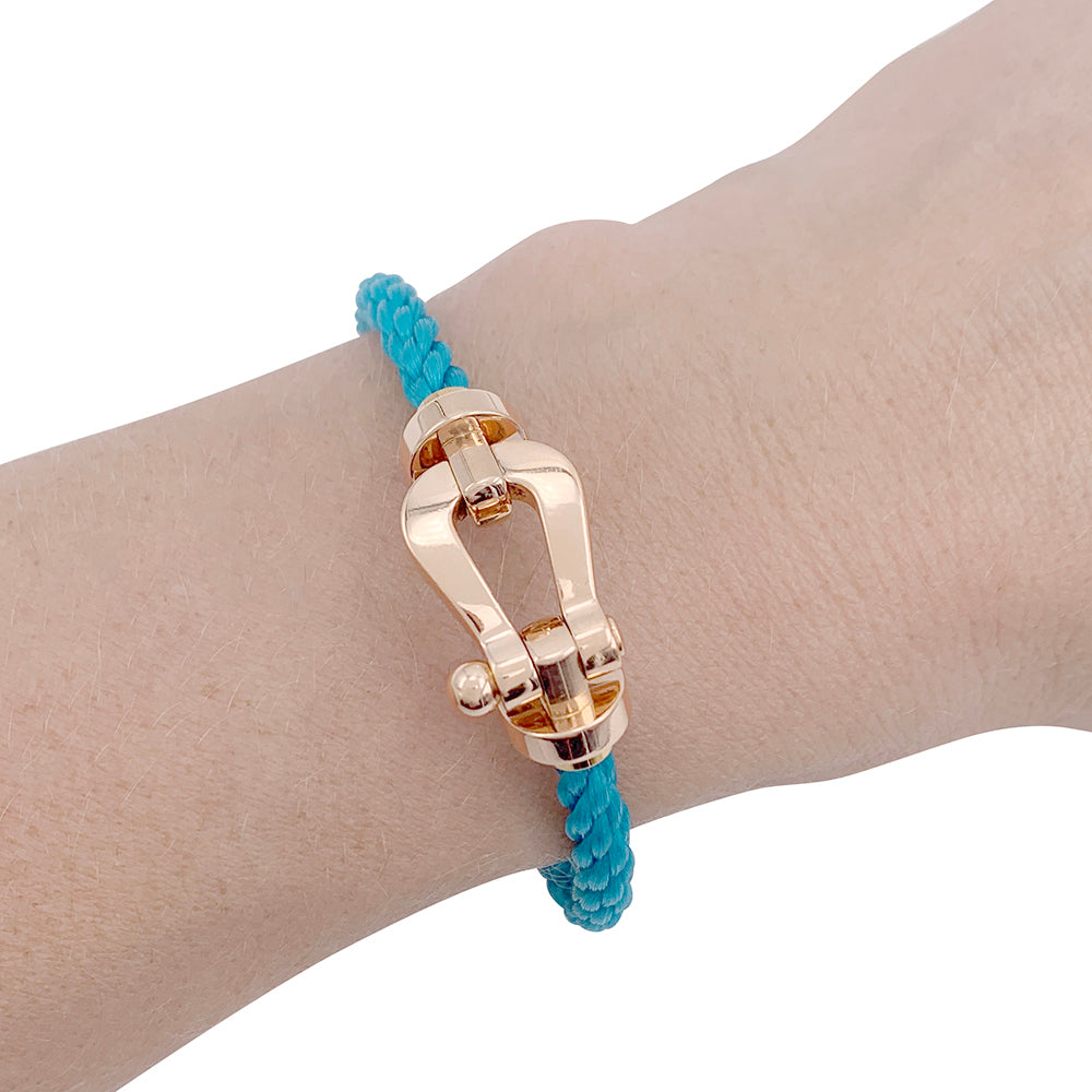 Fred bracelet, "Force 10", rose gold and steel.