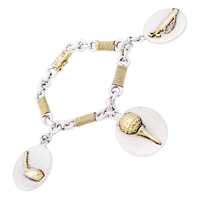 Vintage Hermès bracelet, "Golf", gold and silver.