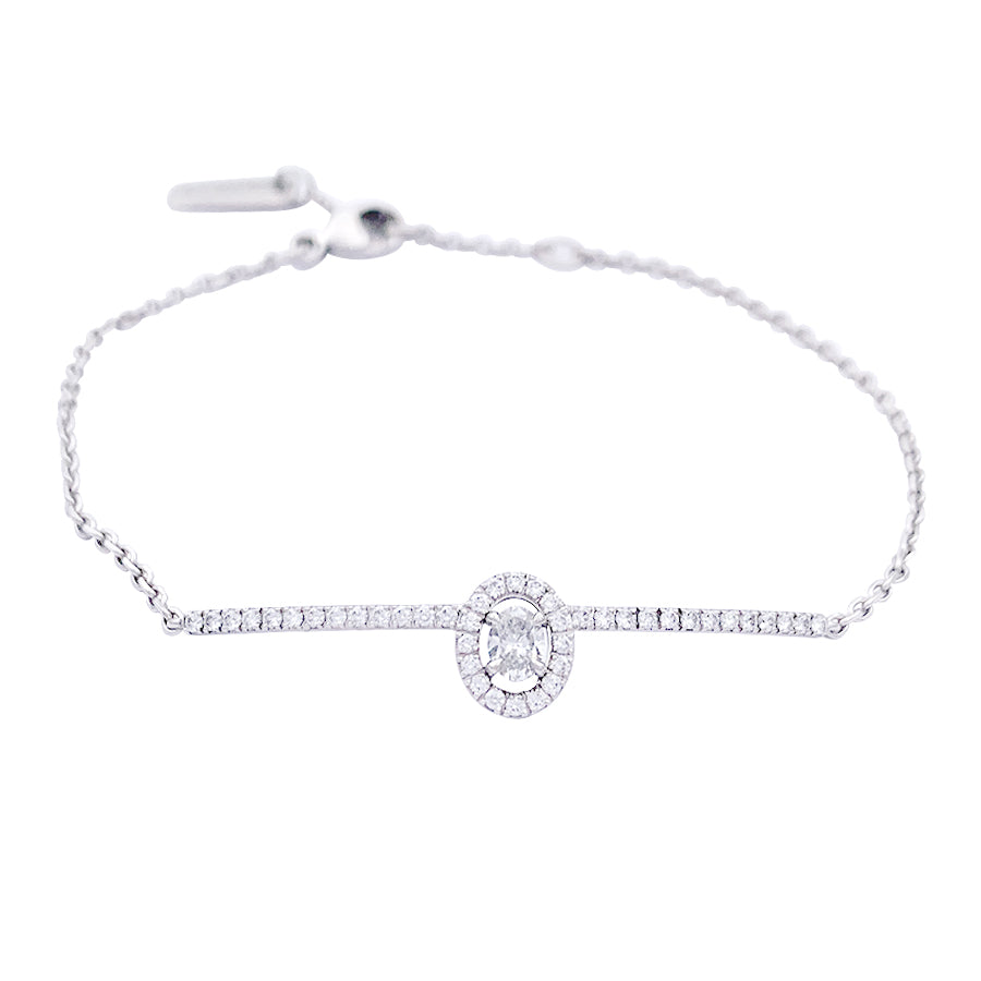 Bracelet Messika, modèle "Glam'Azone", or blanc et diamants.