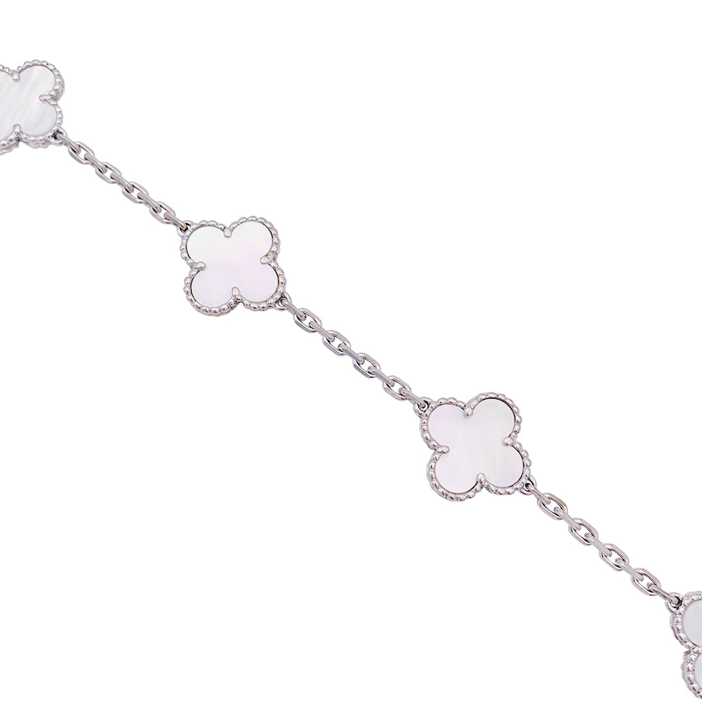 Bracelet Van Cleef & Arpels, "Vintage Alhambra", en or blanc et nacre.