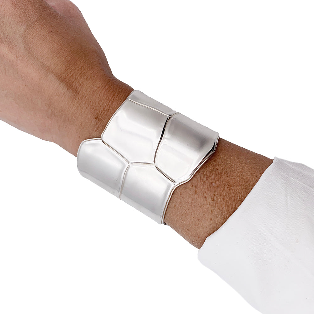 Hermès cuff, "Niloticus Eclat", silver.