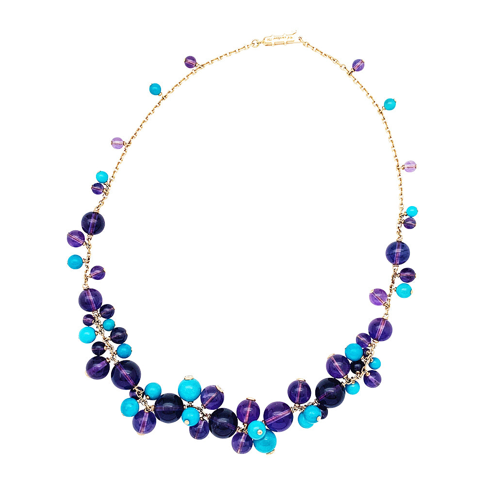 Cartier necklace, "Les Délices de Goa", pink gold, amethysts, turquoises and diamonds.