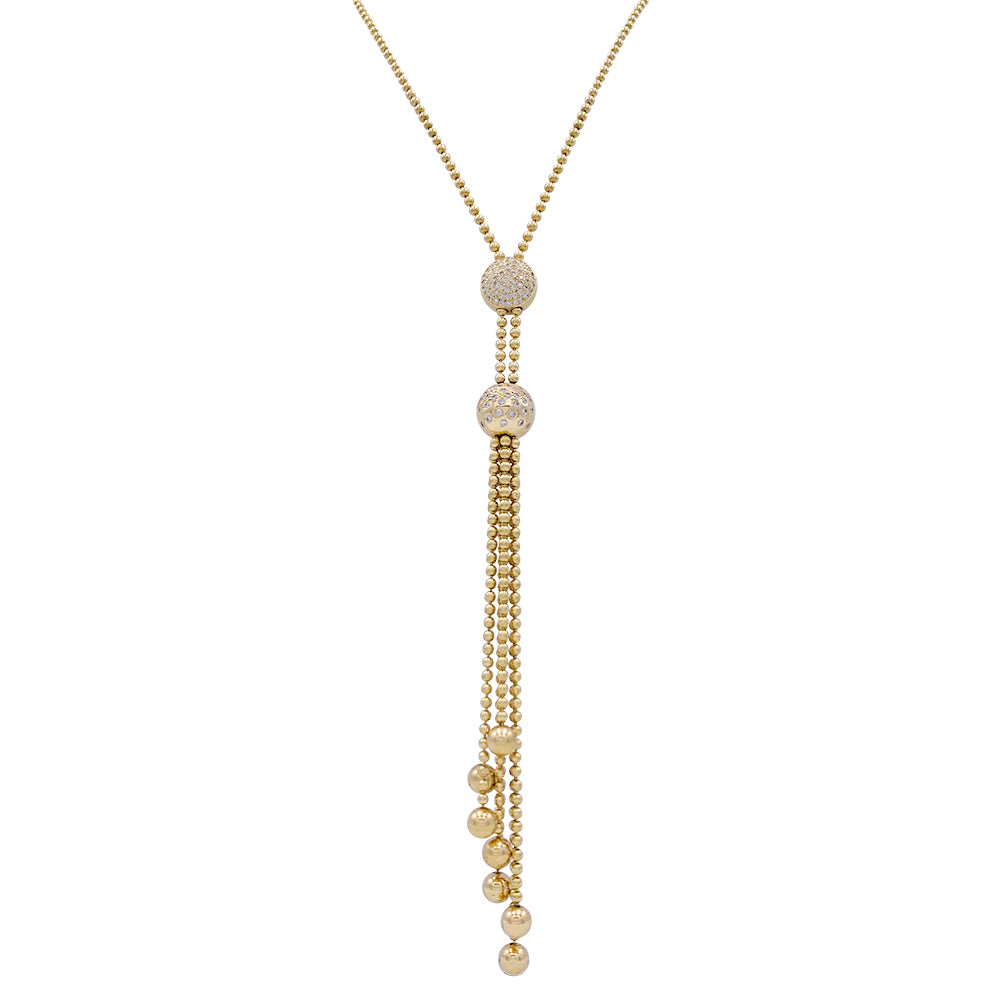 Cartier tie necklace, “Draperie de Décolleté”, yellow gold, diamonds.