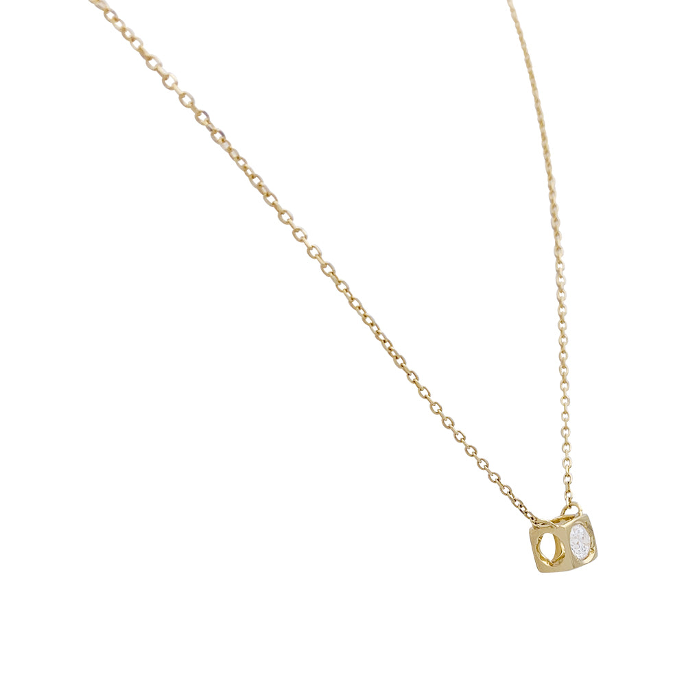 Dinh Van necklace, "The Cube", yellow gold, diamond