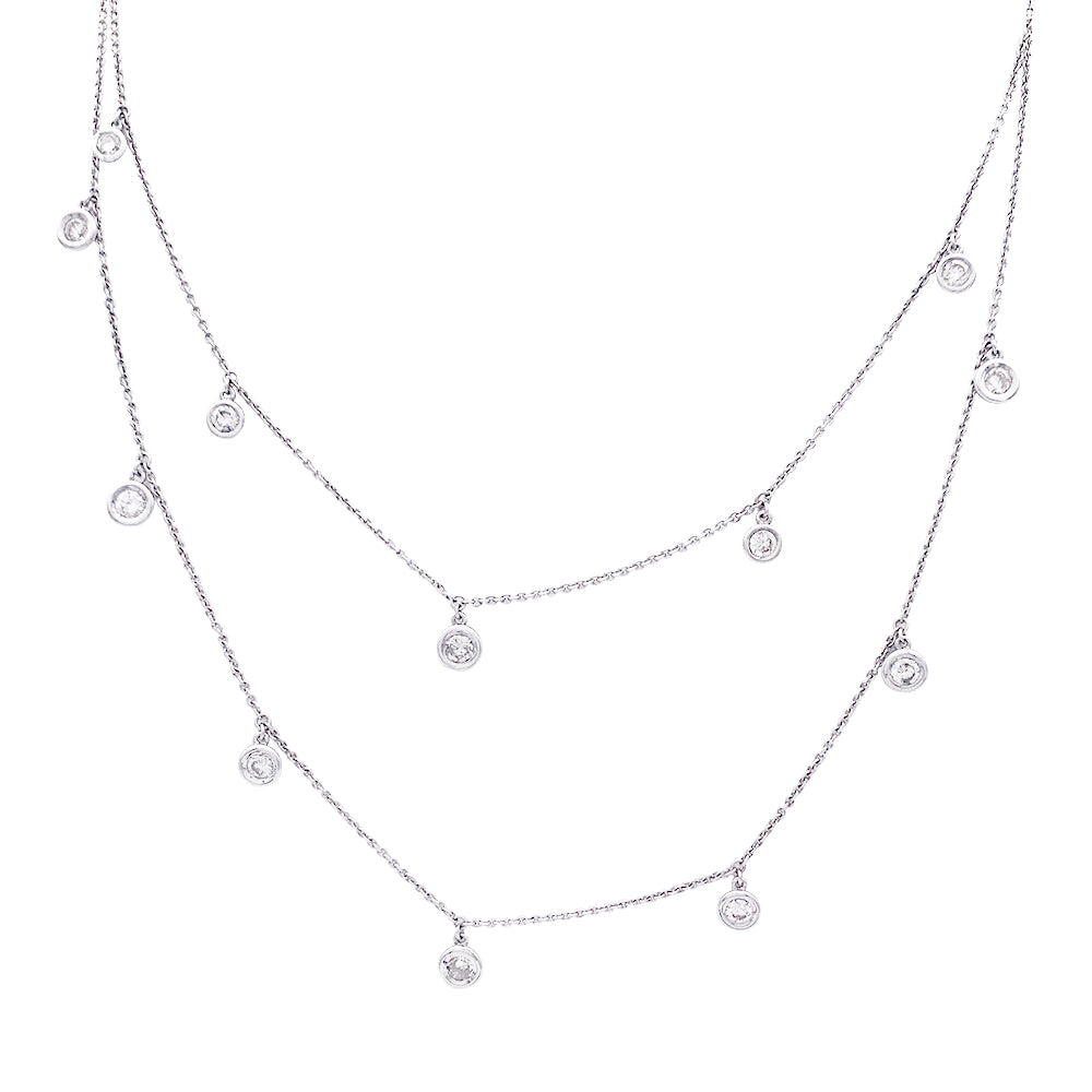 Collier Messika or blanc, diamants.
