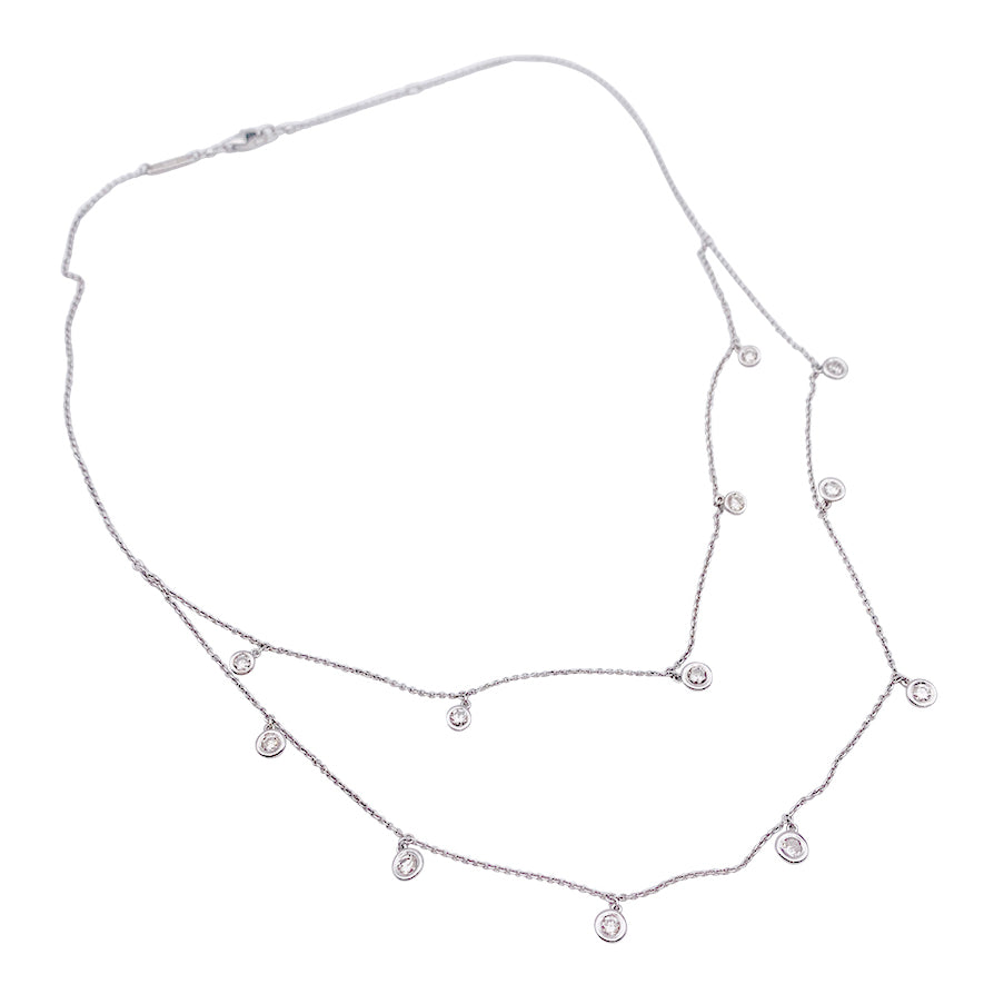 Collier Messika or blanc, diamants.