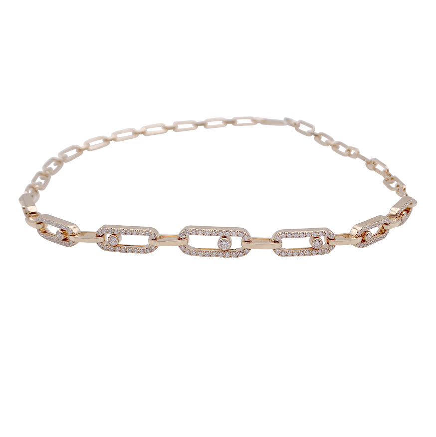 Messika necklace, “Choker Move Link Multi”, pink gold, diamonds.