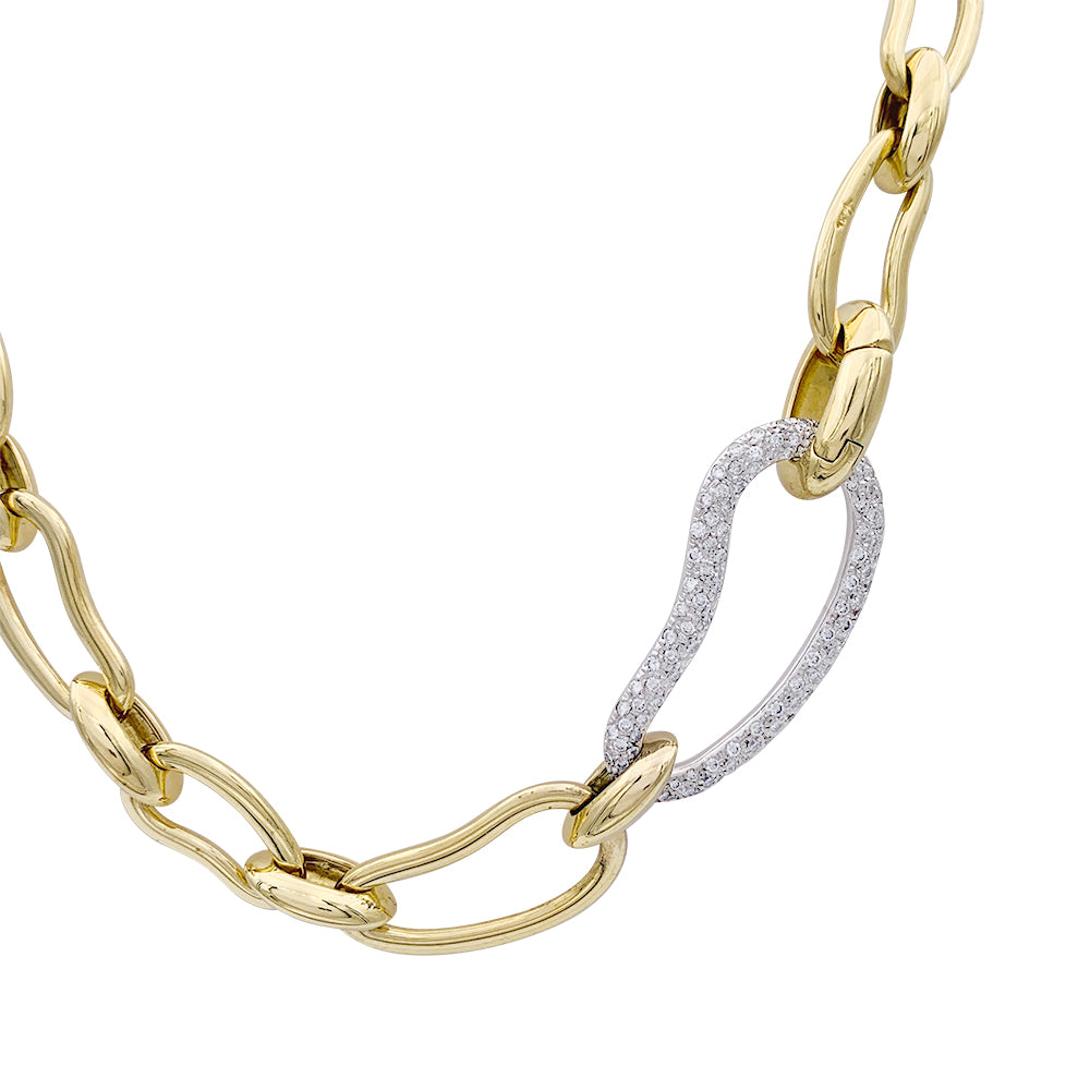 Pomellato necklace, "Paisley", yellow gold, diamonds.