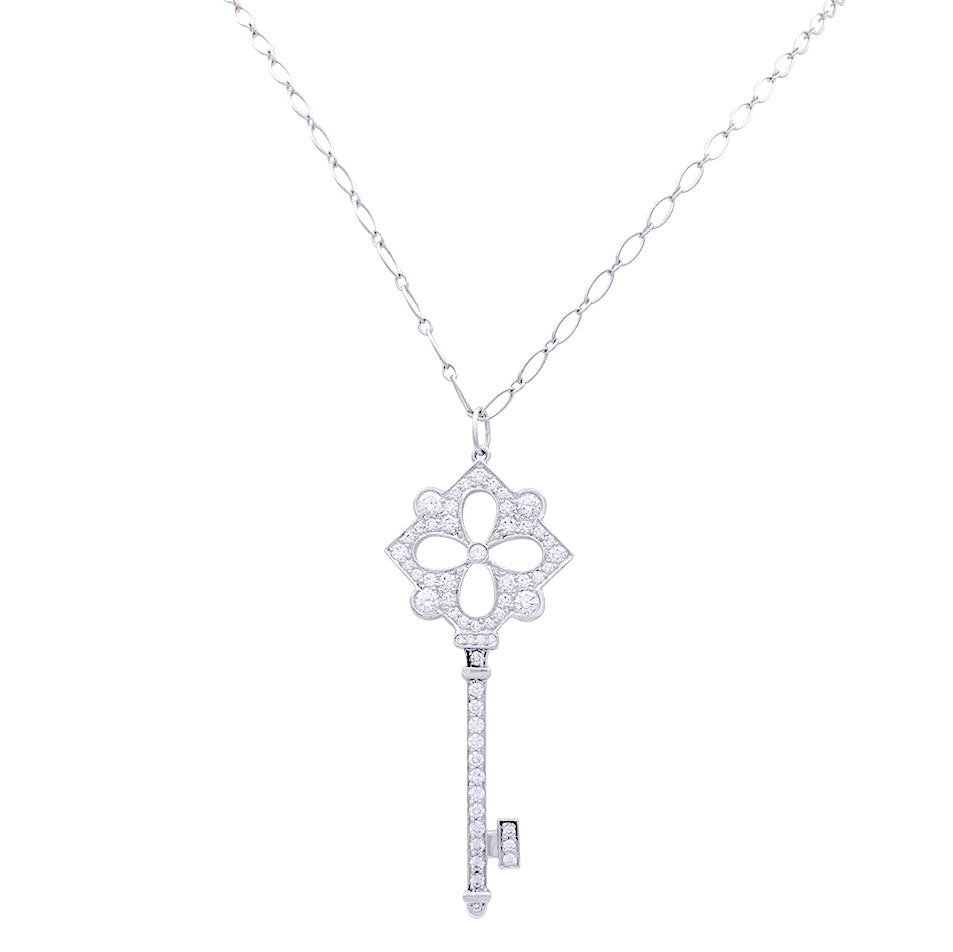 Collier Tiffany & Co, "Clé", en platine, or blanc et diamants.