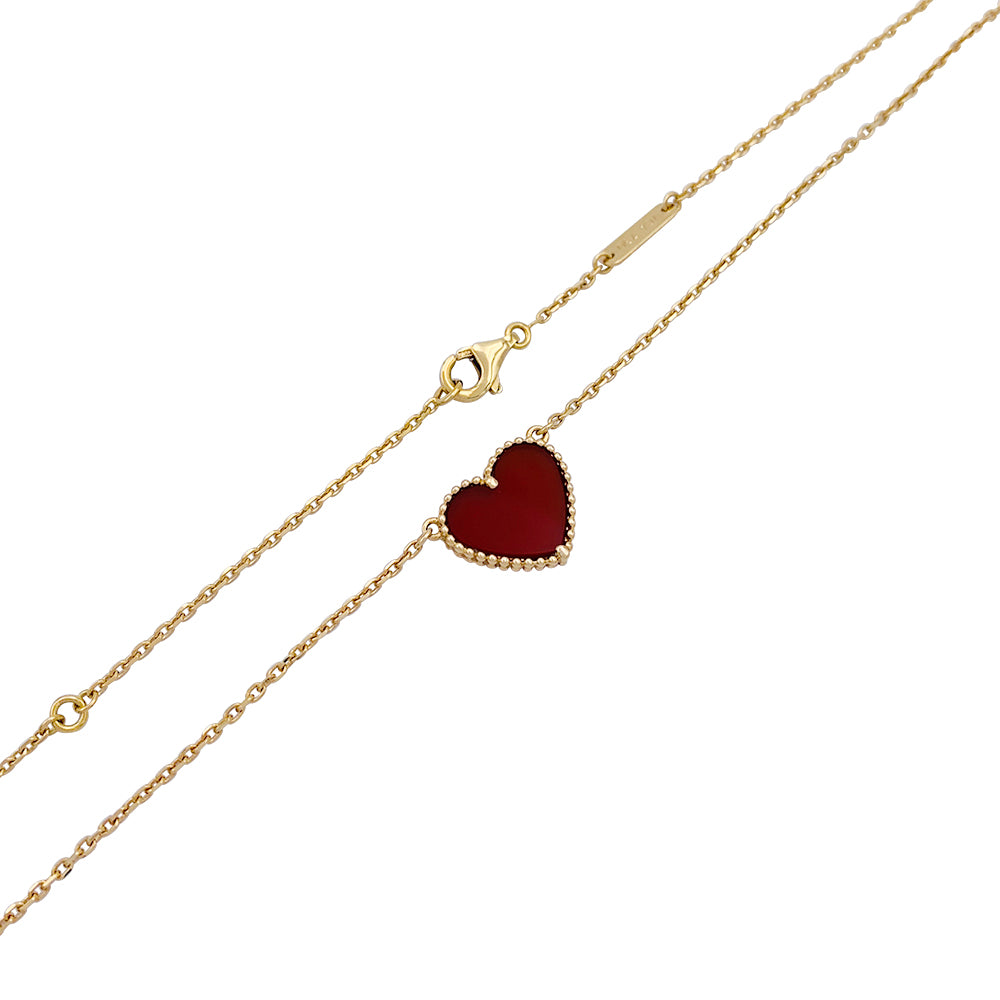 Van Cleef & Arpels necklace, “Lucky Alhambra Heart”, carnelian.