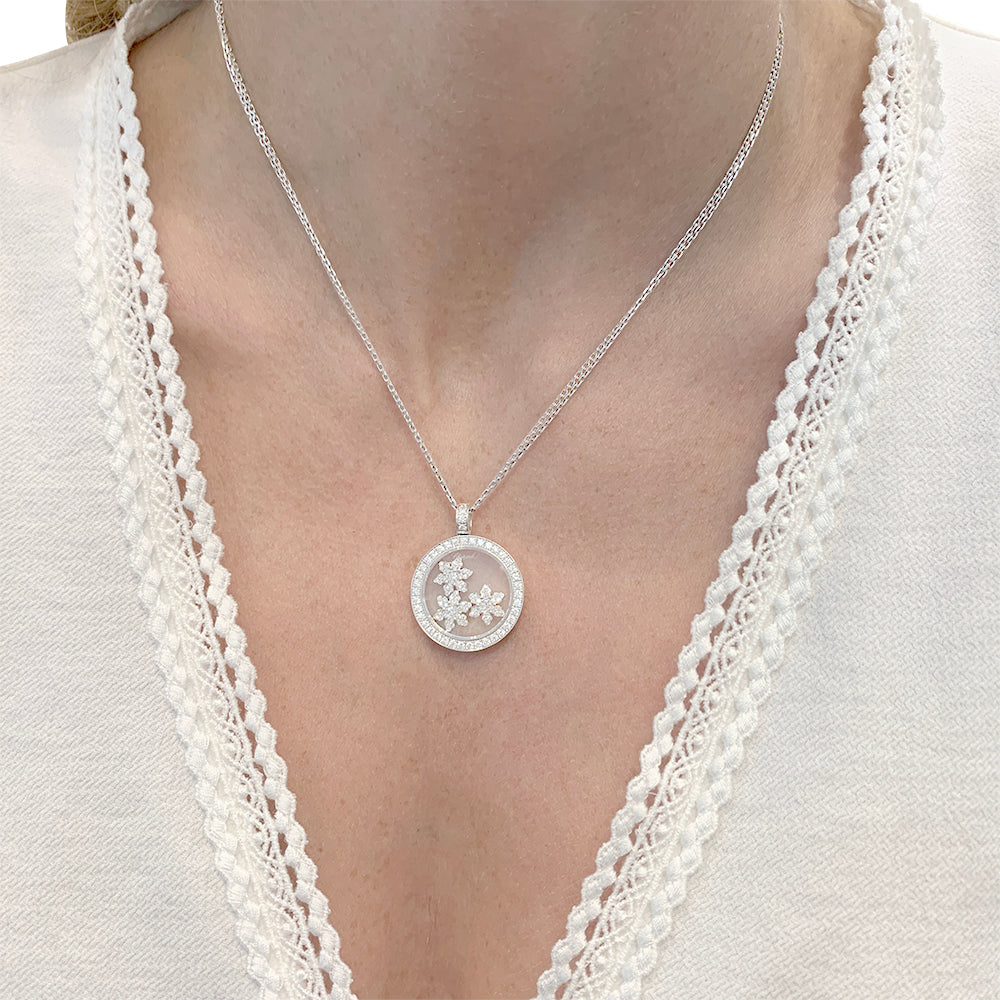 Chopard necklace, “Happy Snow Flakes”, white gold, diamonds.