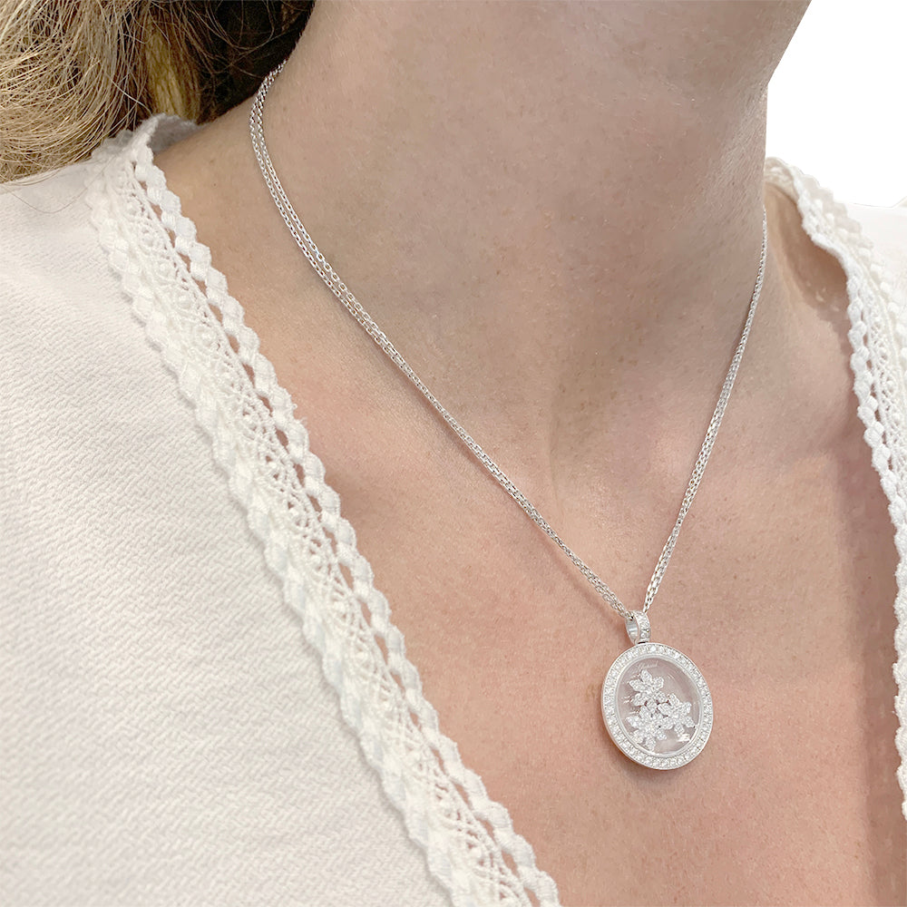 Chopard necklace, “Happy Snow Flakes”, white gold, diamonds.